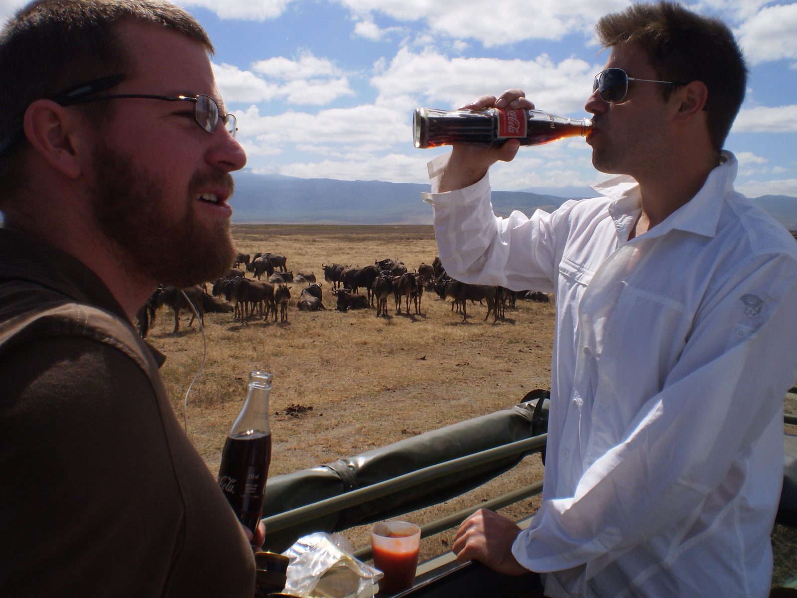 Adam Young on safari in the Ngorongoro Crater, Tanzania